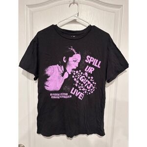 Olivia Rodrigo Guts World Tour 2024 T-Shirt Black Pink Spill Ur Guts Live Size M